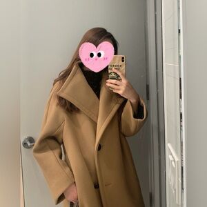 Maje Camel Wool Overcoat